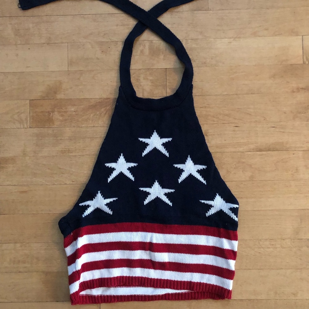 Stars and Stripes Knitted Halter Top